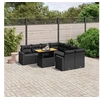 Image de Salon de Jardin avec Coussins 9 pcs, Canapés de Terrasse, Ensemble de Meubles de Patio, Mobilier d'Extérieur, Noir 3271237