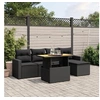 Image de Salon de Jardin avec Coussins 6 pcs, Canapés de Terrasse, Ensemble de Meubles de Patio, Mobilier d'Extérieur, Noir 3271286