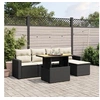 Image de Salon de Jardin avec Coussins 6 pcs, Canapés de Terrasse, Ensemble de Meubles de Patio, Mobilier d'Extérieur, Noir 3271287