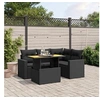 Image de Noir resine tressee 4 personnes 5 pieces 62 x 62 x 69 salon de jardin modulable