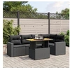 Image de Salon de Jardin avec Coussins 6 pcs, Canapés de Terrasse, Ensemble de Meubles de Patio, Mobilier d'Extérieur, Noir 3271300