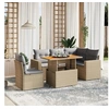 Image de Salon de Jardin avec Coussins 6 pcs, Canapés de Terrasse, Ensemble de Meubles de Patio, Mobilier d'Extérieur, Beige 3271318