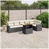 Image de Salon de Jardin avec Coussins 7 pcs, Canapés de Terrasse, Ensemble de Meubles de Patio, Mobilier d'Extérieur, Noir 3271322