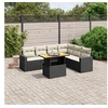 Image de Salon de Jardin avec Coussins 7 pcs, Canapés de Terrasse, Ensemble de Meubles de Patio, Mobilier d'Extérieur, Noir 3271329