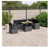 Image de Salon de Jardin avec Coussins 7 pcs, Canapés de Terrasse, Ensemble de Meubles de Patio, Mobilier d'Extérieur, Noir 3271335