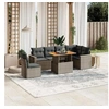 Image de Salon de jardin modulable rotin gris 6 personnes 62 x 62 x 69 cm 7 pieces