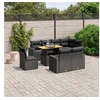 Image de Salon de Jardin avec Coussins 9 pcs, Canapés de Terrasse, Ensemble de Meubles de Patio, Mobilier d'Extérieur, Noir 3271405