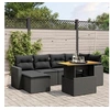 Image de Salon de Jardin avec Coussins 7 pcs, Canapés de Terrasse, Ensemble de Meubles de Patio, Mobilier d'Extérieur, Noir 3271412