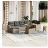 Image de Salon de jardin modulable rotin 7 personnes gris 62 x 62 x 69 cm 8 pieces