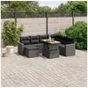 Image de Salon de Jardin avec Coussins 8 pcs, Canapés de Terrasse, Ensemble de Meubles de Patio, Mobilier d'Extérieur, Noir 3271426