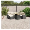 Image de Salon de Jardin avec Coussins 8 pcs, Canapés de Terrasse, Ensemble de Meubles de Patio, Mobilier d'Extérieur, Noir 3271427