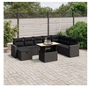 Image de Salon de Jardin avec Coussins 9 pcs, Canapés de Terrasse, Ensemble de Meubles de Patio, Mobilier d'Extérieur, Noir 3271447