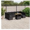 Image de Salon de Jardin avec Coussins 10 pcs, Canapés de Terrasse, Ensemble de Meubles de Patio, Mobilier d'Extérieur, Noir 3271454