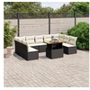 Image de Salon de Jardin avec Coussins 10 pcs, Canapés de Terrasse, Ensemble de Meubles de Patio, Mobilier d'Extérieur, Noir 3271455