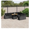 Image de Salon de Jardin avec Coussins 10 pcs, Canapés de Terrasse, Ensemble de Meubles de Patio, Mobilier d'Extérieur, Noir 3271468