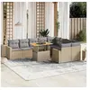 Image de Salon de Jardin avec Coussins 10 pcs, Canapés de Terrasse, Ensemble de Meubles de Patio, Mobilier d'Extérieur, Beige 3271472