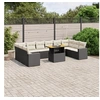 Image de Salon de Jardin avec Coussins 11 pcs, Canapés de Terrasse, Ensemble de Meubles de Patio, Mobilier d'Extérieur, Noir 3271483