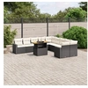 Image de Salon de Jardin avec Coussins 11 pcs, Canapés de Terrasse, Ensemble de Meubles de Patio, Mobilier d'Extérieur, Noir 3271504
