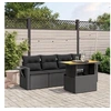 Image de Salon de Jardin avec Coussins 5 pcs, Canapés de Terrasse, Ensemble de Meubles de Patio, Mobilier d'Extérieur, Noir 3271629
