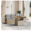 Image de Salon de Jardin avec Coussins 5 pcs, Canapés de Terrasse, Ensemble de Meubles de Patio, Mobilier d'Extérieur, Beige 3271633