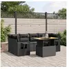 Image de Salon de Jardin avec Coussins 7 pcs, Canapés de Terrasse, Ensemble de Meubles de Patio, Mobilier d'Extérieur, Noir 3271650
