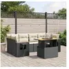 Image de Salon de Jardin avec Coussins 7 pcs, Canapés de Terrasse, Ensemble de Meubles de Patio, Mobilier d'Extérieur, Noir 3271651