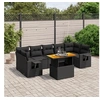 Image de Salon de Jardin avec Coussins 8 pcs, Canapés de Terrasse, Ensemble de Meubles de Patio, Mobilier d'Extérieur, Noir 3271664
