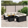 Image de Salon de Jardin avec Coussins 9 pcs, Canapés de Terrasse, Ensemble de Meubles de Patio, Mobilier d'Extérieur, Noir 3271679