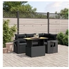 Image de Salon de Jardin avec Coussins 5 pcs, Canapés de Terrasse, Ensemble de Meubles de Patio, Mobilier d'Extérieur, Noir 3271734