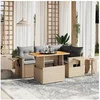 Image de Salon de Jardin avec Coussins 5 pcs, Canapés de Terrasse, Ensemble de Meubles de Patio, Mobilier d'Extérieur, Beige 3271738