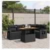 Image de Salon de Jardin avec Coussins 6 pcs, Canapés de Terrasse, Ensemble de Meubles de Patio, Mobilier d'Extérieur, Noir 3271741