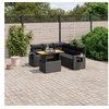 Image de Salon de Jardin avec Coussins 6 pcs, Canapés de Terrasse, Ensemble de Meubles de Patio, Mobilier d'Extérieur, Noir 3271748