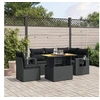 Image de Salon de Jardin avec Coussins 6 pcs, Canapés de Terrasse, Ensemble de Meubles de Patio, Mobilier d'Extérieur, Noir 3271755