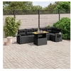 Image de Salon de Jardin avec Coussins 7 pcs, Canapés de Terrasse, Ensemble de Meubles de Patio, Mobilier d'Extérieur, Noir 3271762