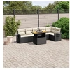 Image de Salon de Jardin avec Coussins 7 pcs, Canapés de Terrasse, Ensemble de Meubles de Patio, Mobilier d'Extérieur, Noir 3271763