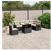 Image de Salon de Jardin avec Coussins 7 pcs, Canapés de Terrasse, Ensemble de Meubles de Patio, Mobilier d'Extérieur, Noir 3271777