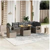 Image de Salon de Jardin avec Coussins 7 pcs, Canapés de Terrasse, Ensemble de Meubles de Patio, Mobilier d'Extérieur, Gris 3271781