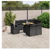 Image de Salon de Jardin avec Coussins 9 pcs, Canapés de Terrasse, Ensemble de Meubles de Patio, Mobilier d'Extérieur, Noir 3271846
