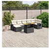 Image de Salon de jardin modulable resine tressee 8 pieces noir 62.0 x 62 x 69 cm 7 personnes
