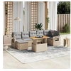 Image de Salon de jardin modulable resine tressee beige 8 pieces 62.0 x 62 x 69 cm