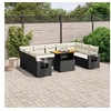 Image de Salon de Jardin avec Coussins 10 pcs, Canapés de Terrasse, Ensemble de Meubles de Patio, Mobilier d'Extérieur, Noir 3271896