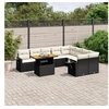 Image de Salon de Jardin avec Coussins 10 pcs, Canapés de Terrasse, Ensemble de Meubles de Patio, Mobilier d'Extérieur, Noir 3271910