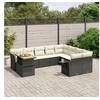 Image de Salon de Jardin avec Coussins 10 pcs, Canapés de Terrasse, Ensemble de Meubles de Patio, Mobilier d'Extérieur, Noir 3271917