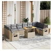 Image de Resine tressee 11 pieces salon de jardin modulable beige 62.0 x 62 x 69