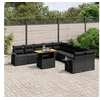 Image de Resine tressee noir salon de jardin modulable 11 pieces 62.0 x 62 x 69 10 personnes