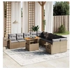 Image de Resine tressee 11 pieces beige salon de jardin modulable 62.0 x 62 x 69