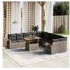 Image de Resine tressee 11 pieces 10 personnes gris 62.0 x 62 x 69 salon de jardin modulable