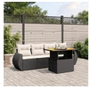 Image de Salon de Jardin avec Coussins 5 pcs, Canapés de Terrasse, Ensemble de Meubles de Patio, Mobilier d'Extérieur, Noir 3272071