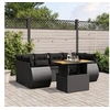 Image de Salon de Jardin avec Coussins 7 pcs, Canapés de Terrasse, Ensemble de Meubles de Patio, Mobilier d'Extérieur, Noir 3272091