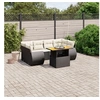 Image de Salon de Jardin avec Coussins 7 pcs, Canapés de Terrasse, Ensemble de Meubles de Patio, Mobilier d'Extérieur, Noir 3272092